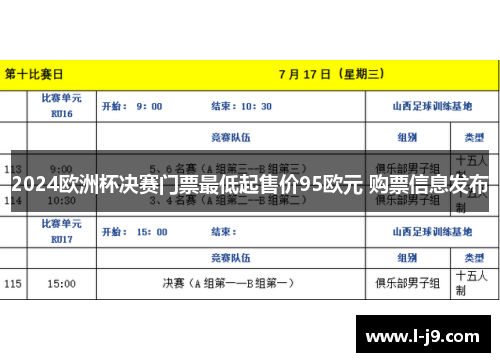 2024欧洲杯决赛门票最低起售价95欧元 购票信息发布 2024欧洲杯决赛门票最低起售价95欧元 购票信息发布